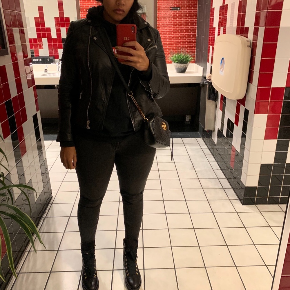 100% related leather moto jackets